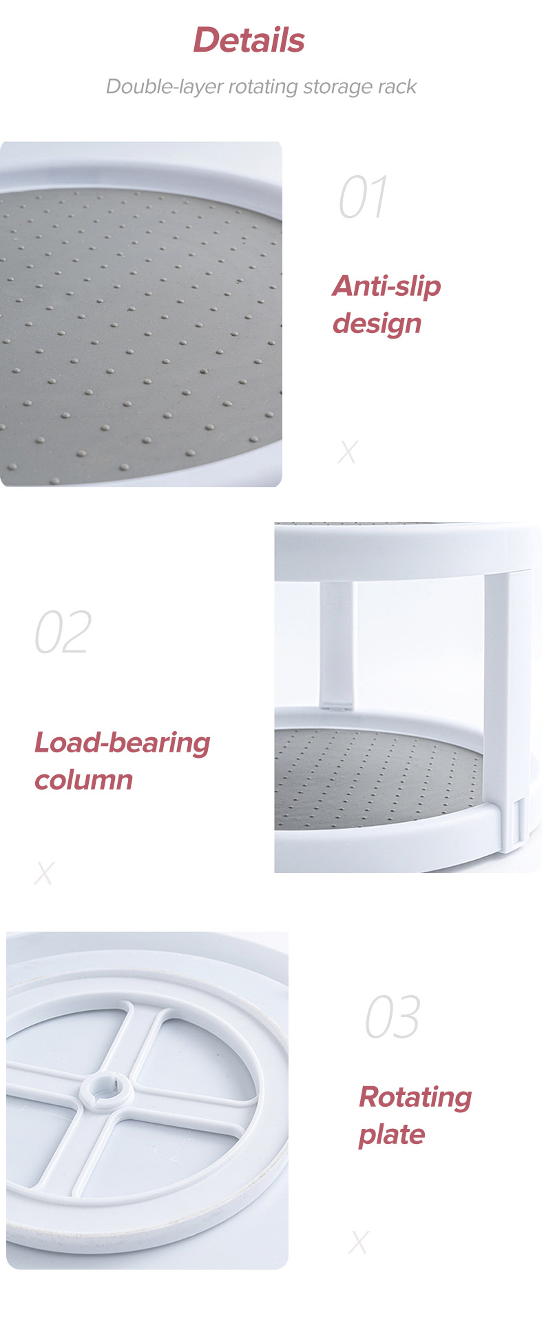 Double-layer rotating Storage Rack-O-67